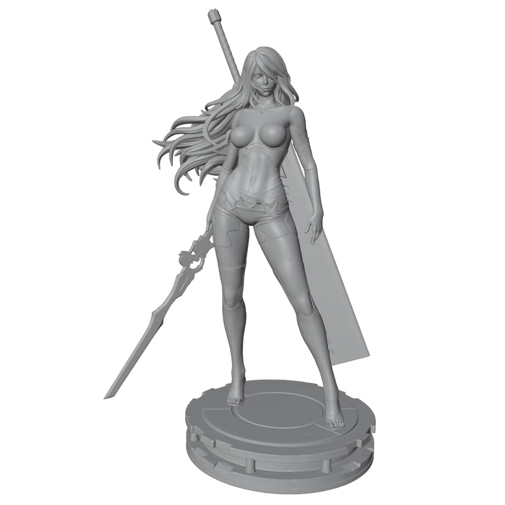 3D Printing Instructor - 1/24 데스크탑 장식품, 여성 전사 모델
