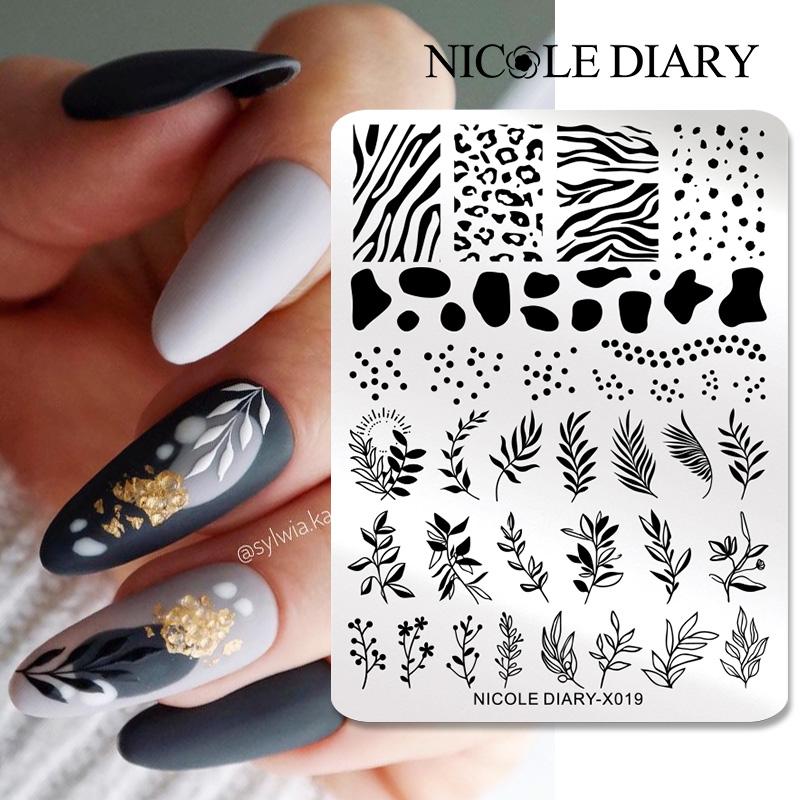 3D Printing Template - NICOLE DIARY 잎 꽃 네일 아트