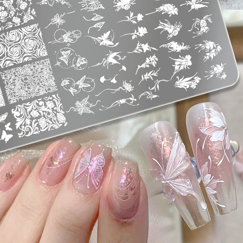 3D Printing Template - 본 프리티 잎꽃 네일 아트 스탬핑