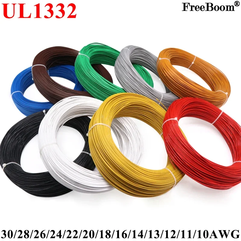 3D Printer Cable Chain - 5M/10M UL1332 PTFE 와이어 30/28/26/24/22/20/18/16/14/13/12/10 AWG