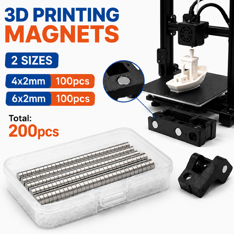 3D Printing Bambu Lab - 200개/박스 3D 프린팅 자석 키트 (밤부랩용)