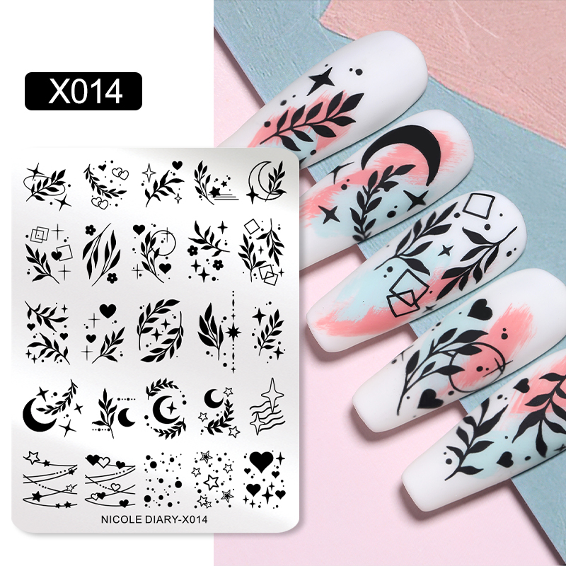 NICOLE DIARY 잎 꽃 네일 아트 스탬핑 플레이 - 3D Printing Template 리뷰 및 가격