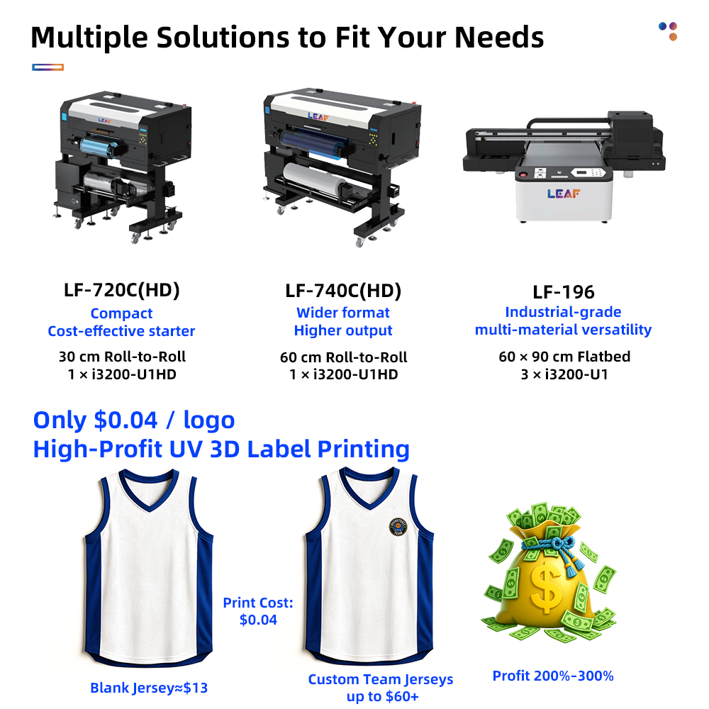 LEAF UV DTF 라벨 프린터 I3200HD 30c - 3D Printing Logo 리뷰 및 가격