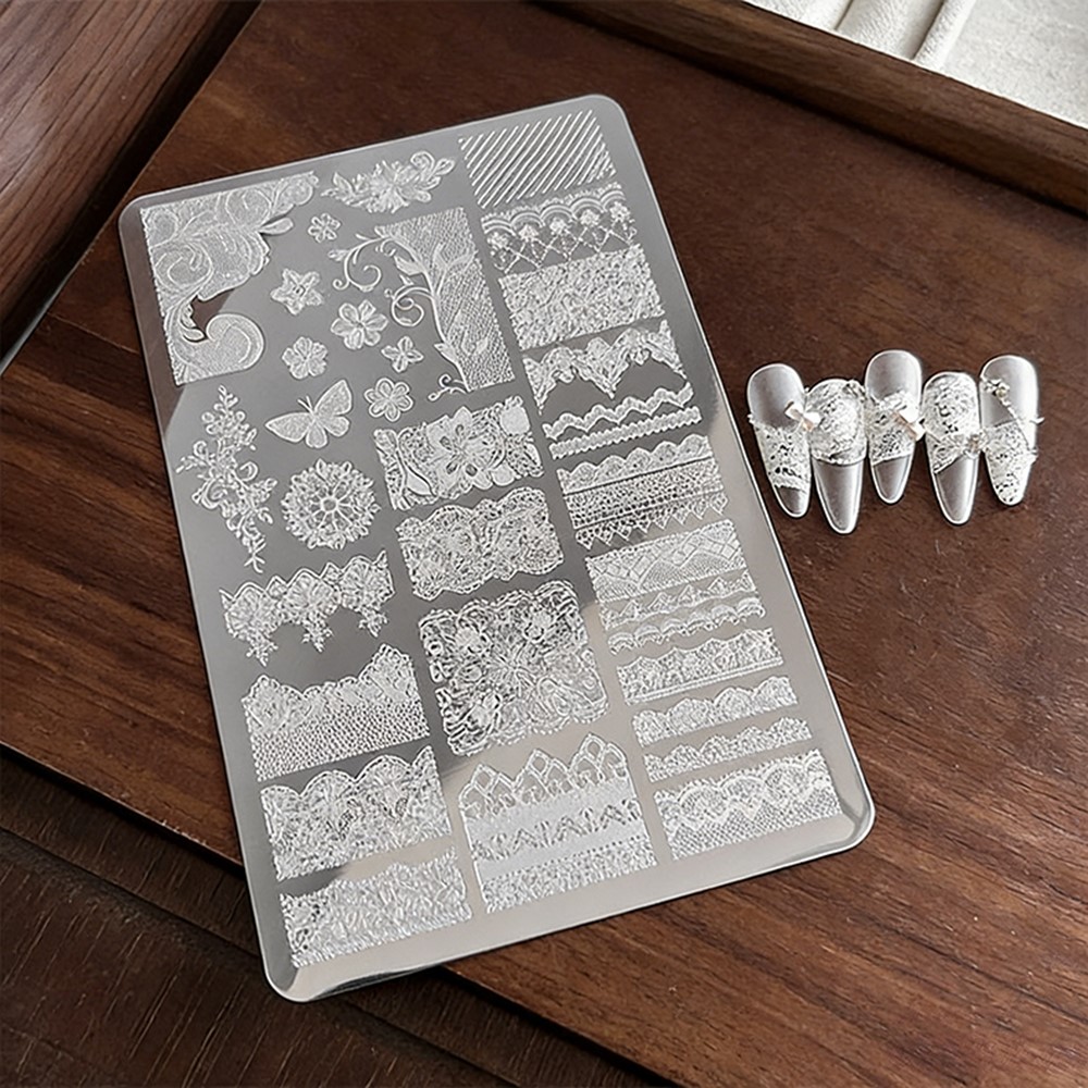 9*15cm 3D 레이스 나비 네일 아트 스탬핑 플레이 - 3D Printing Template 리뷰 및 가격